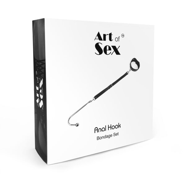 Анальний гак із нашийником з натуральної шкіри Art of Sex - Anal hook, Чорний