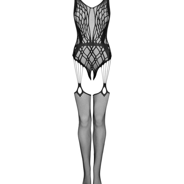 Бодістокінг Obsessive Bodystocking G324 S/M/L black, силуетний малюнок