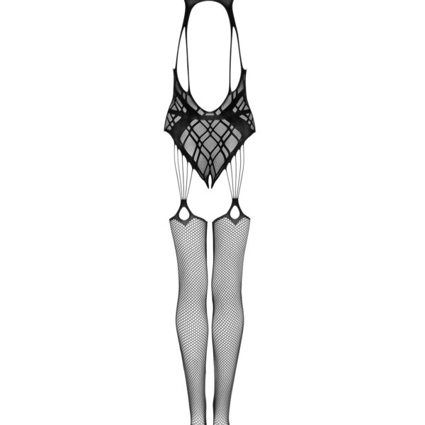 Бодістокінг Obsessive Bodystocking G324 XL/XXL black, силуетний малюнок