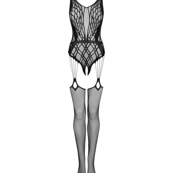 Бодістокінг Obsessive Bodystocking G324 XL/XXL black, силуетний малюнок