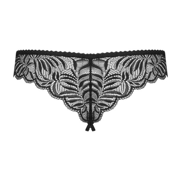 Мереживні танга з доступом Obsessive Contica crothchles thong L/XL, чорні