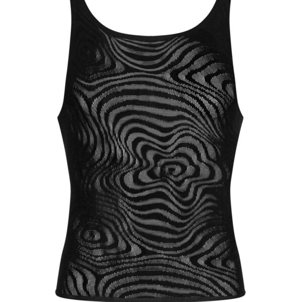 Чоловіча напівпрозора майка-борцовка з візерунком Obsessive T103 tank top S/M/L, чорна