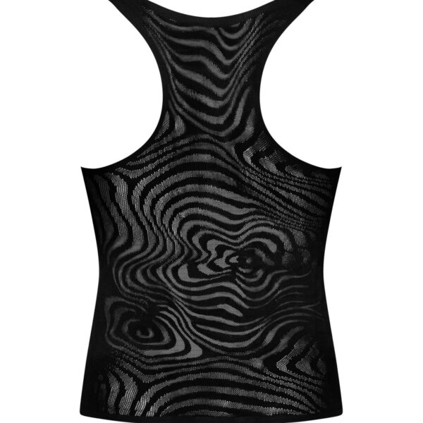 Чоловіча напівпрозора майка-борцовка з візерунком Obsessive T103 tank top S/M/L, чорна