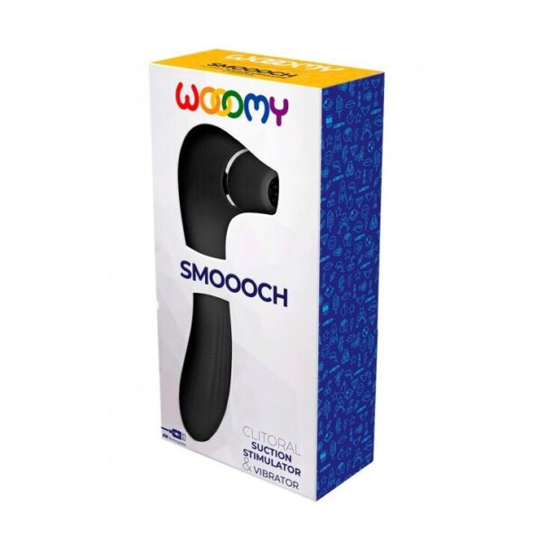 Вакуумний стимулятор з вібрацією Wooomy Smoooch Black Clitoral Suction & Vibration