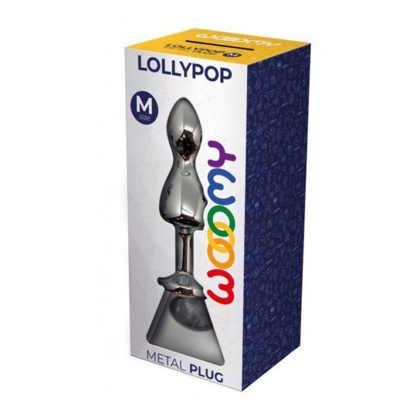 Металева анальна пробка Wooomy Lollypop Double Ball Metal Plug M, діаметр 3,1 см, довжина 9,4 см