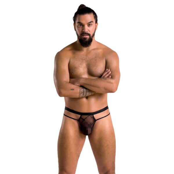 Чоловічі прозорі стринги Passion 029 Thong Collin L/XL Black, сітка