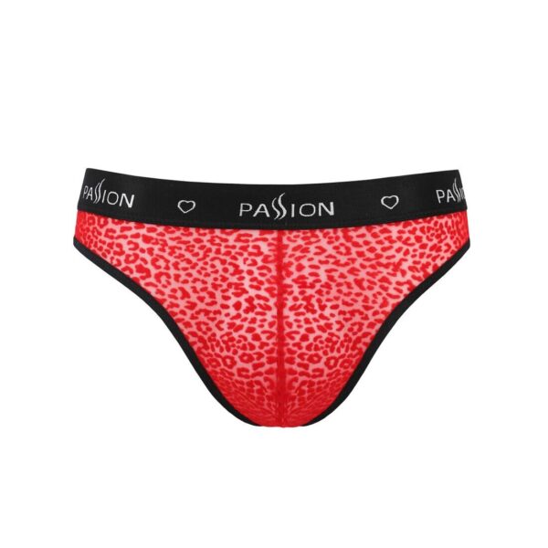 Чоловічі напівпрозорі труси Passion 031 Slip Mike L/XL Red, під леопард