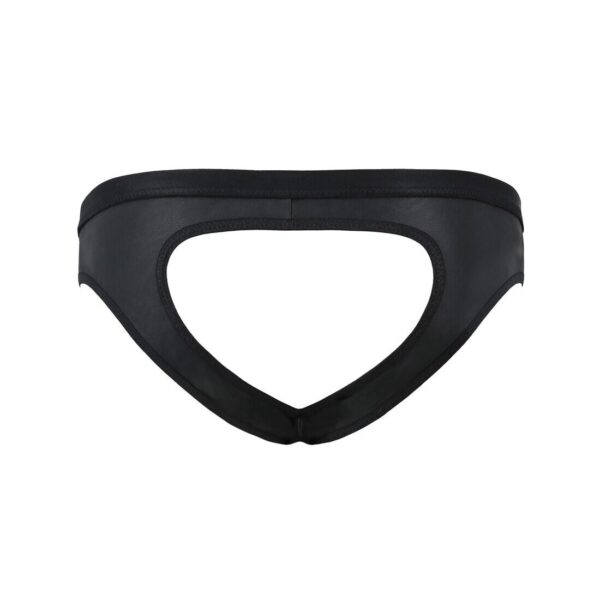 Чоловічі сліпи з вирізами Passion 041 Slip Joe XXL/XXXL Black, екошкіра, відкриті сідниці