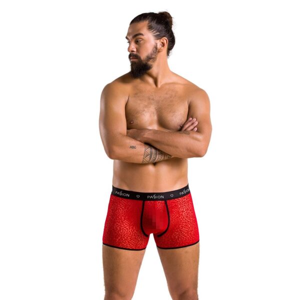 Чоловічі прозорі боксери Passion 046 Short Parker L/XL Red, сітка, під леопард