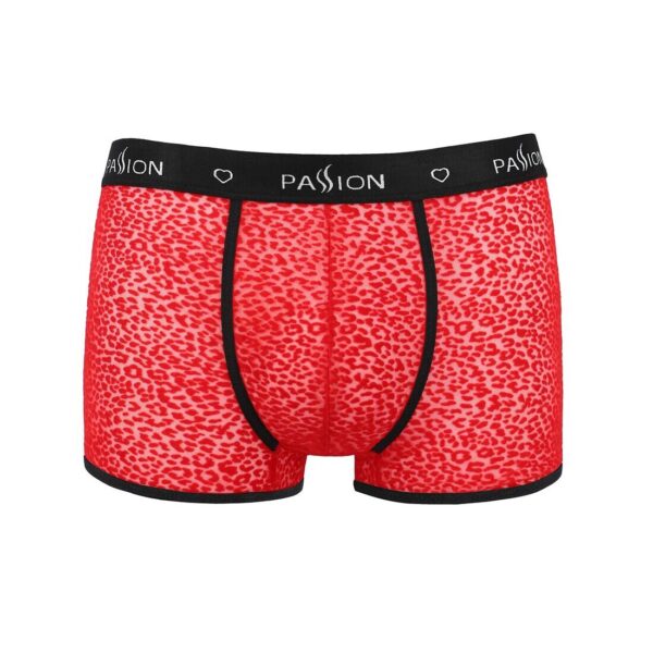 Чоловічі прозорі боксери Passion 046 Short Parker L/XL Red, сітка, під леопард