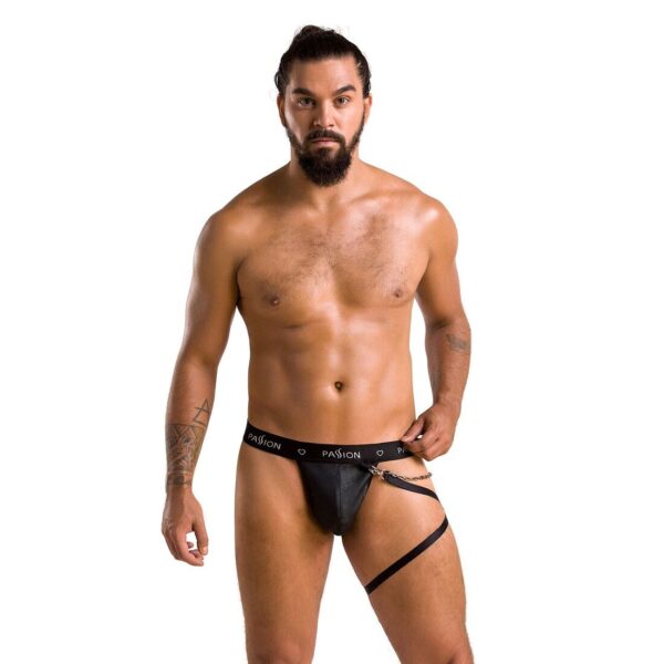 Чоловічі трусики танга з підв’язкою Passion 058 Thong Bill L/XL Black