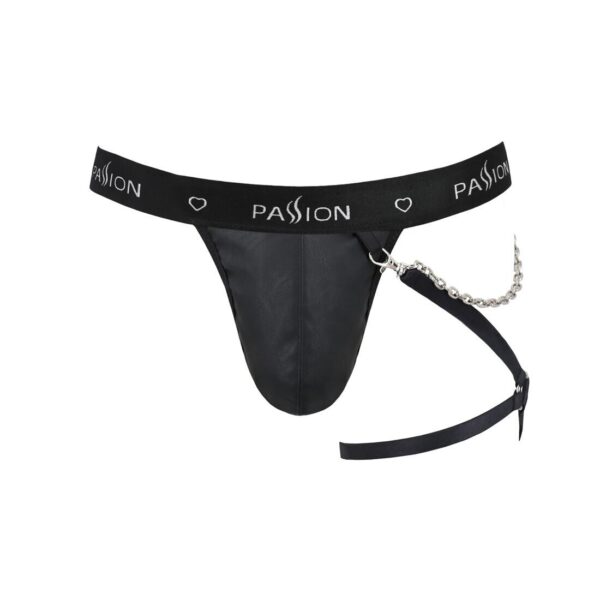 Чоловічі трусики танга з підв’язкою Passion 058 Thong Bill S/M Black