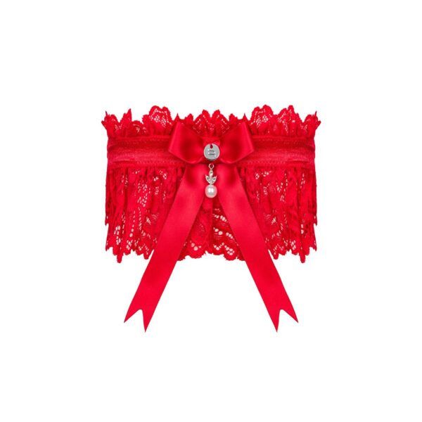 Ажурна підв’язка Obsessive Amor Cherris garter, red