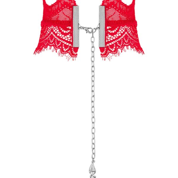 Широкий мереживний чокер Obsessive Bergamore choker, red