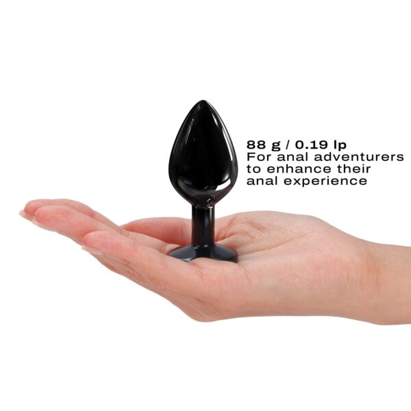 Металева анальна пробка з кристалом Dorcel Diamond Plug Black M