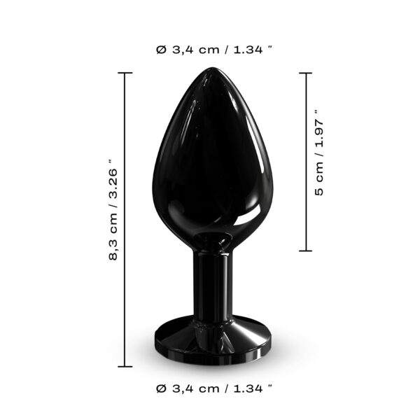 Металева анальна пробка з кристалом Dorcel Diamond Plug Black M