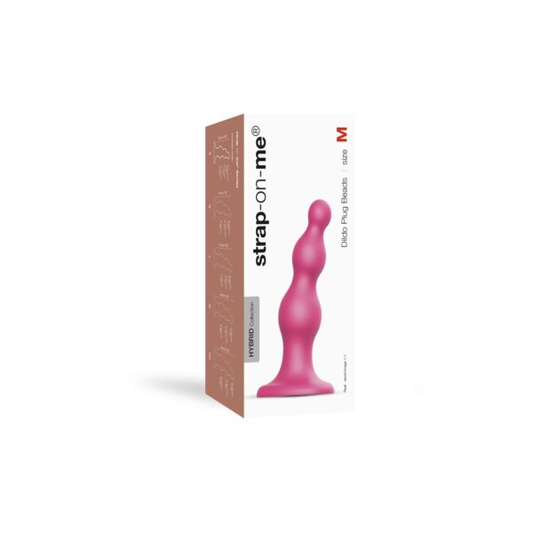 Насадка для страпона Strap-On-Me Dildo Plug Beads Framboise Metallic M