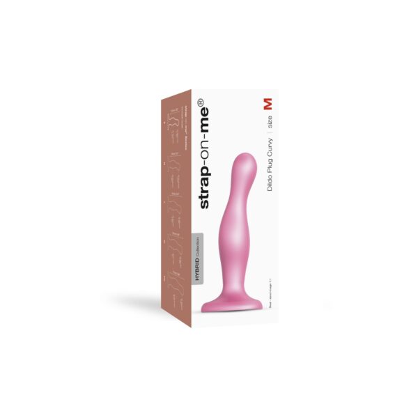 Насадка для страпона Strap-On-Me Dildo Plug Curvy Rose Dragee Metallic M