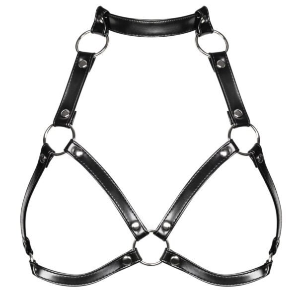 Портупея на груди Obsessive A740 harness black O/S, штучна шкіра