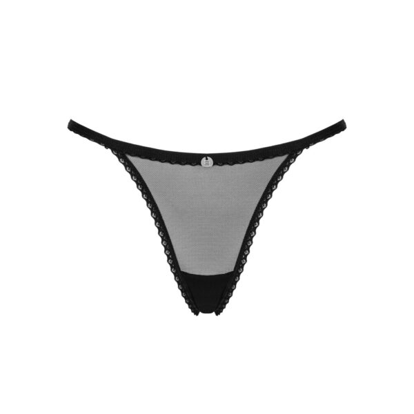 Прозорі стрінги із мереживом Obsessive Celia Noir thong XS/S