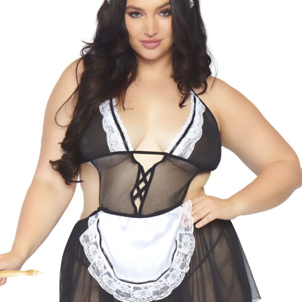 Костюм покоївки Leg Avenue Fantasy French Maid XL/XXL, сукня, трусики, пов’язка