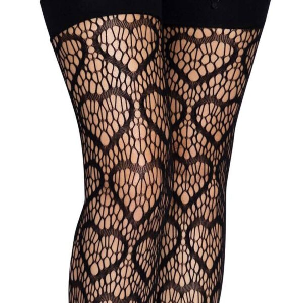 Ажурні панчохи із сердечками Leg Avenue Heart Black, one size