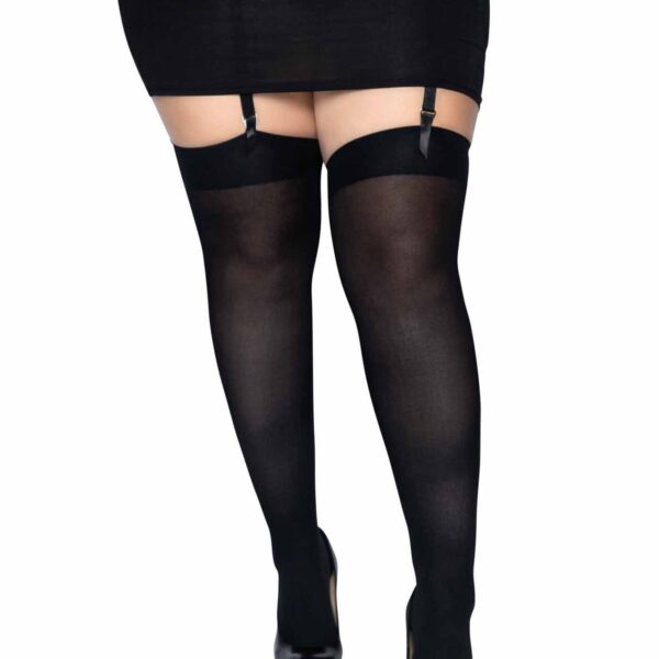 Щільні непрозорі панчохи Leg Avenue Nylon Thigh Highs Black, plus size