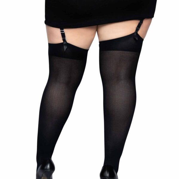 Щільні непрозорі панчохи Leg Avenue Nylon Thigh Highs Black, plus size