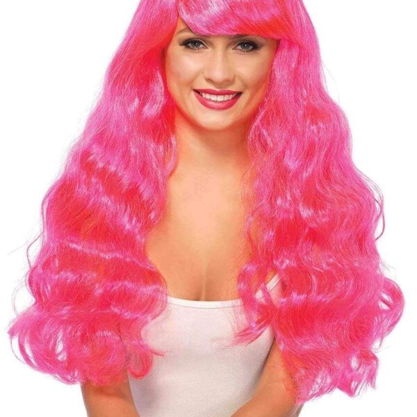 Leg Avenue Neon Star Long Wavy Wig Pink