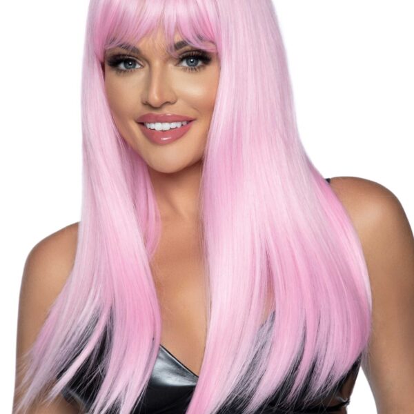 Довга рожева перука Leg Avenue Long straight bang wig, гладенька, 61 см