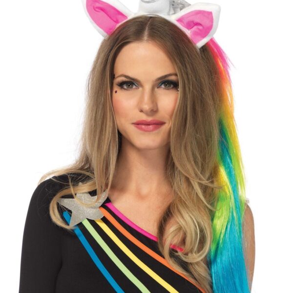 Обруч ріг єдинорога Leg Avenue Magical Unicorn Headband, з райдужною гривою