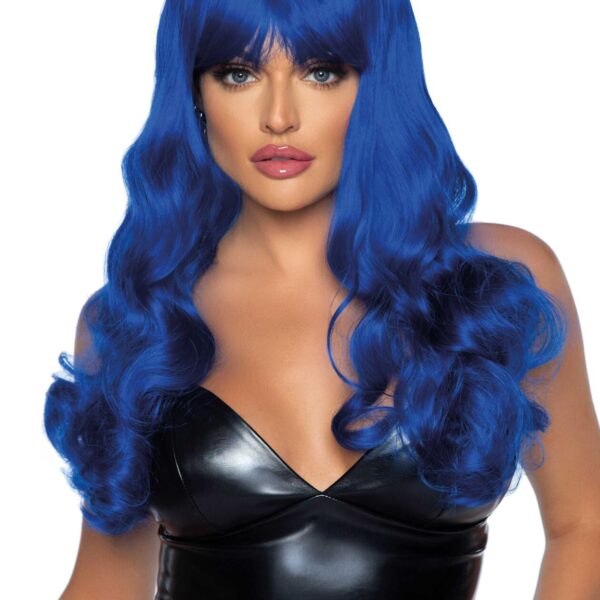 Хвиляста перука Leg Avenue Misfit Long Wavy Wig Blue, довга, реалістичний вигляд, 61 см