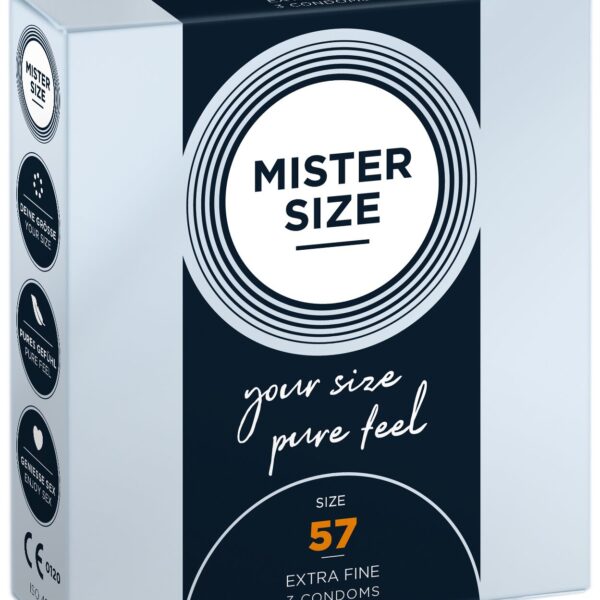 Презервативи Mister Size - pure feel - 57 (3 condoms), товщина 0,05 мм