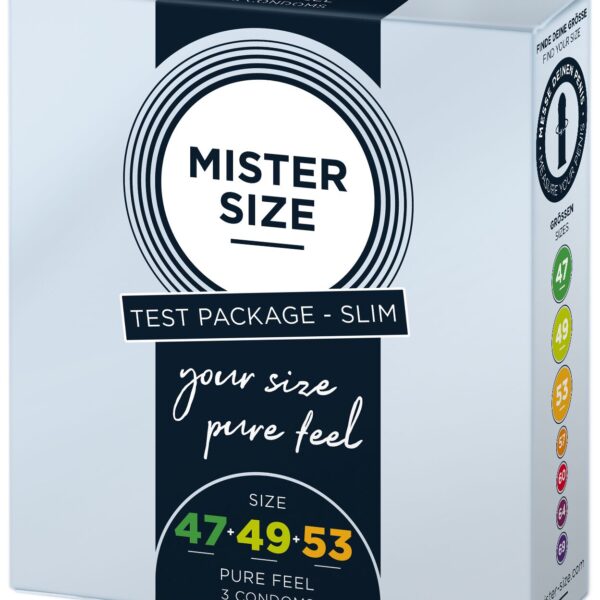 Набір презервативів Mister Size - pure feel - 47–49–53 (3 condoms), 3 розміри, товщина 0,05 мм