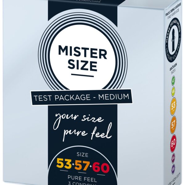 Набір презервативів Mister Size - pure feel - 53–57–60 (3 condoms), 3 розміри, товщина 0,05 мм