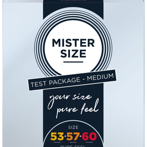 Набір презервативів Mister Size - pure feel - 53–57–60 (3 condoms), 3 розміри, товщина 0,05 мм