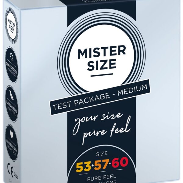 Набір презервативів Mister Size - pure feel - 53–57–60 (3 condoms), 3 розміри, товщина 0,05 мм