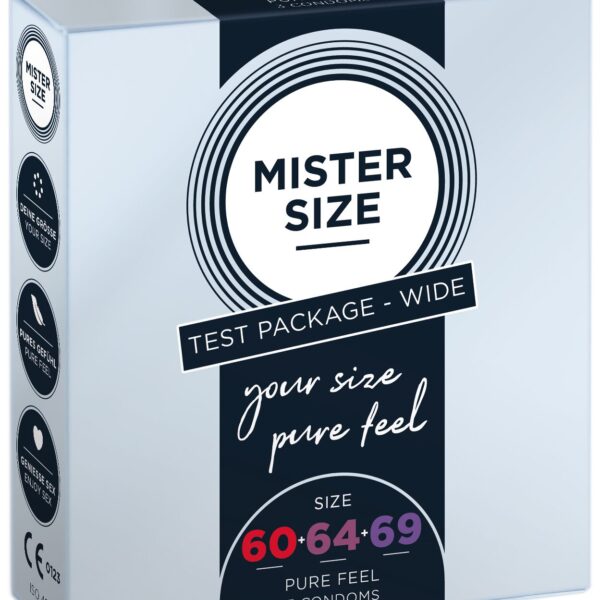 Набір презервативів Mister Size - pure feel - 60–64–69 (3 condoms), 3 розміри, товщина 0,05 мм