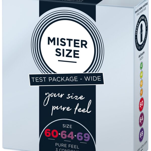 Набір презервативів Mister Size - pure feel - 60–64–69 (3 condoms), 3 розміри, товщина 0,05 мм