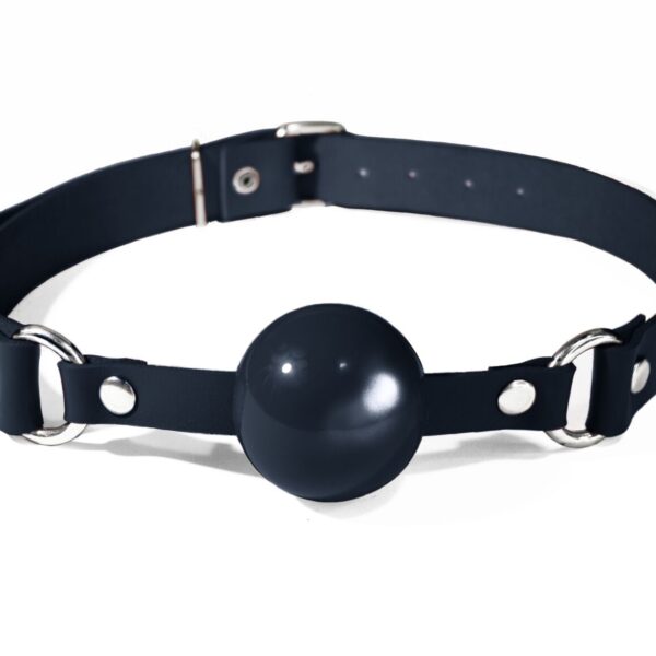 Кляп силіконовий Feral Feelings Silicon Ball Gag Black/Black, чорний ремінець, чорна кулька