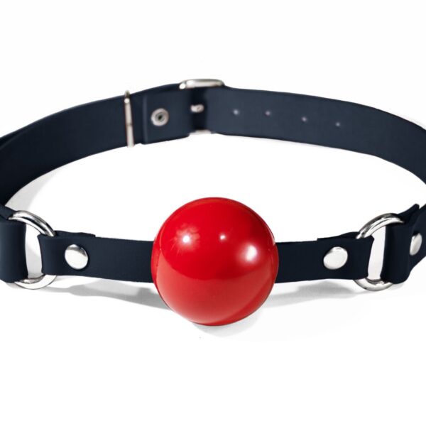 Кляп силіконовий Feral Feelings Silicon Ball Gag Black/Red, чорний ремінець, червона кулька