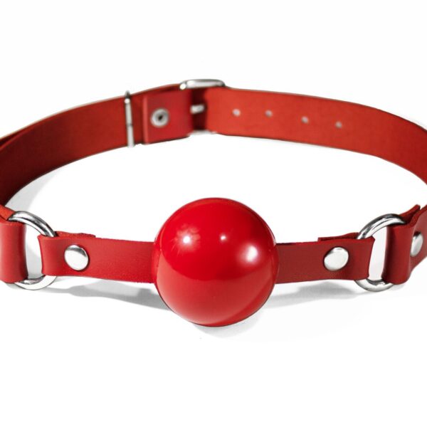 Кляп силіконовий Feral Feelings Silicon Ball Gag Red/Red, червоний ремінець, червона кулька