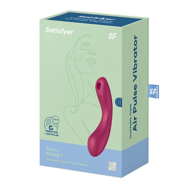 Вакуумний стимулятор з вібрацією Satisfyer Curvy Trinity 1 Red, іграшка 3в1