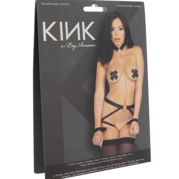 Комплект ременів для бондажу Leg Avenue Harness & wrist restraints One size Black, чокер