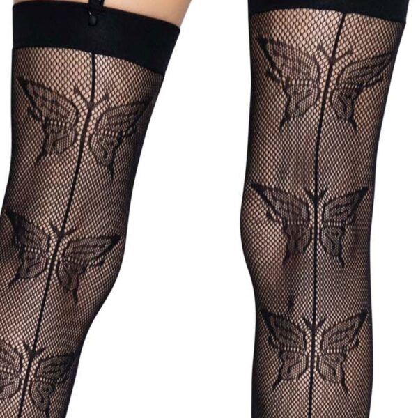 Панчохи-сітка зі швом ззаду Leg Avenue Butterfly back seam this highs One size Black