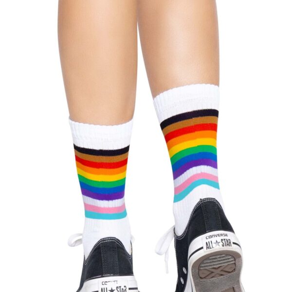 Шкарпетки жіночі в смужку Leg Avenue Pride crew socks Rainbow, 37–43 розмір