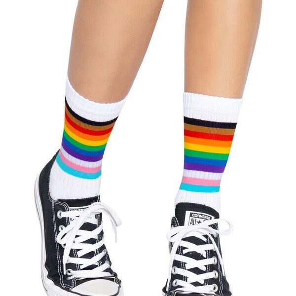 Шкарпетки жіночі в смужку Leg Avenue Pride crew socks Rainbow, 37–43 розмір