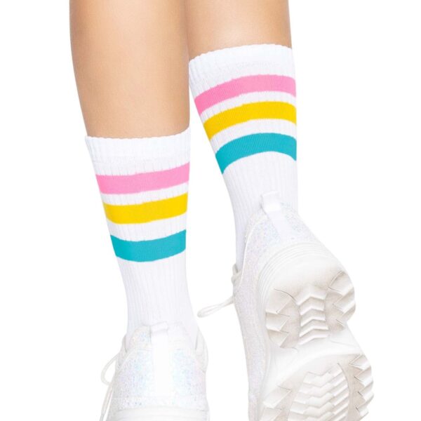 Шкарпетки жіночі в смужку Leg Avenue Pride crew socks Pansexual, 37–43 розмір