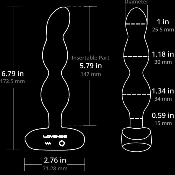 Анальне смарт-намисто з вібрацією та обертанням Lovense Ridge, унісекс