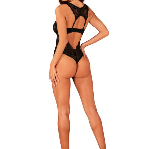 Мереживне боді Obsessive Donna Dream crotchless teddy XS/S Black, відкритий доступ